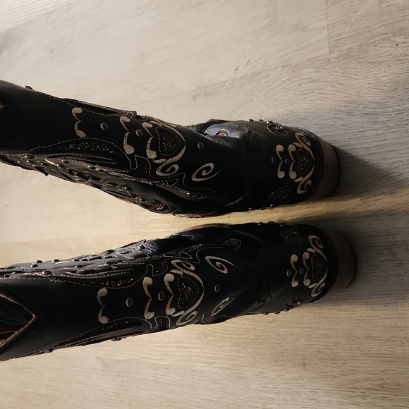 Tanner Mark Black Cowgirl Boots size 8 - Picture 3 of 3